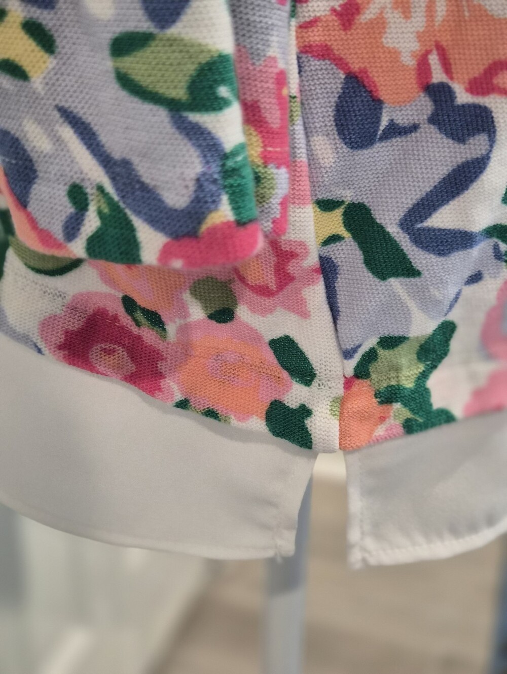 Talbots Bright Floral Lightweight Layered Knit Top Large - Picture 3 of 8